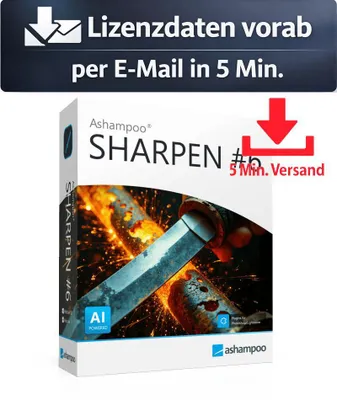 Produktbild von Ashampoo SHARPEN #6 (1 PC - Lifetime) ESD Bild, Video Audio 5 Min. Versand als Download per Mail