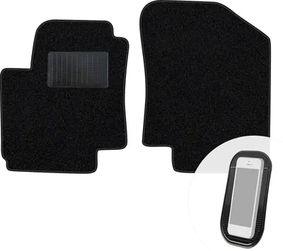 Produktbild von moto-MOLTICO Vorne Fußmatten Auto Velours Autoteppiche Schwarz Automatten Set 2-teilig passend für Hyundai i20 2009-2015