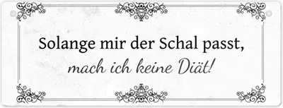 Produktbild von Diät Spruch Metallschild L in 10,5x28cm in Weiß