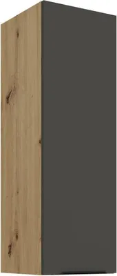 Image de Armoire murale haute LUNARA - largeur 30 cm, graphite / chêne artisanal