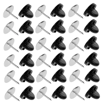Produktbild von 50 Stück Schwarze Schmetterlingsnadeln für Krawatten und Anstecker aus Kunststoff