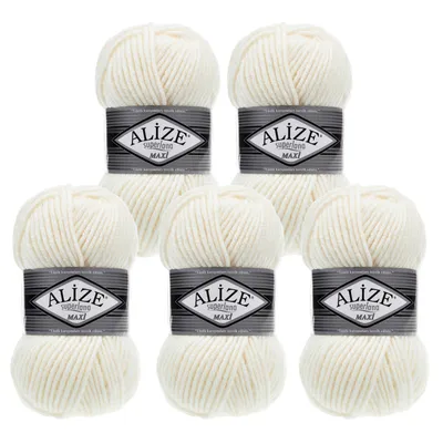Produktbild von 500g Strickgarn Strickwolle Alize Superlana Maxi 25% Wolle, Farbwahl