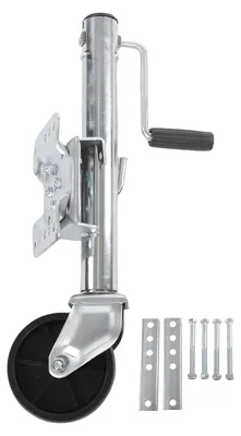 Produktbild von Schwenkbarer Bootsanhängerheber mit 1000 lbs Tragkraft, ergonomischem Einzelradgriff und 264 mm Hubhöhe, geeignet für Wohnmobile, Boote, Pferdeanhänger und Nutzanhänger