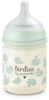 Immagine prodotto di Biberon in vetro –  – Birdies – Tettarella SX Pro XS – 120 ml – Da 0 a 3 mesi – Verde
