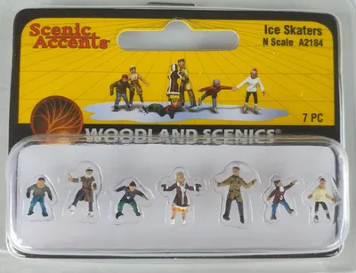 Eisläufer-Figuren Spur N 1:160, Kunststoff, Winter-Deko