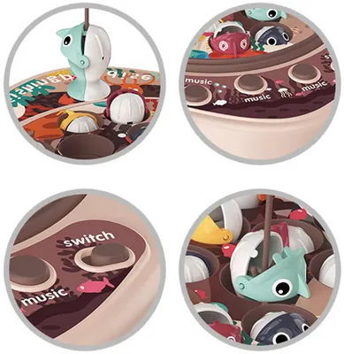 Zdjęcie produktu dla Luna gra wędkarska snap fish 27-elementowa różowa gra stołowa dla dzieci ze światłem i dźwiękiem +3yo
