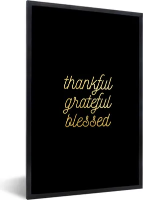 Produktbild von MuchoWow® Gerahmtes Poster Zitate - Sprichwörter - Gold - Briefe 40x60 cm - Poster mit Schwarzem Bilderrahmen Wandposter Rahmen Foto Bilder - Papierdruck - Wandbilder