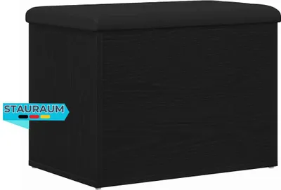 Produktbild von Sitzbank JONA mit Stauraum Schwarz Eichen-Optik 62x42x45 cm | Aufbewahrungsbank Flurbank Garderobenbank