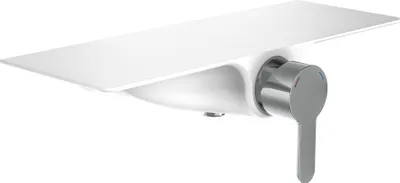 Produktbild von Schütte Design-Duscharmatur WATERWAY Einhebelmischer mit Ablage Chrom/Weiß 60545
