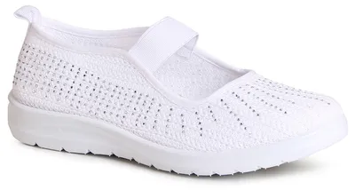 Produktbild von topschuhe24 2759 Damen Halbschuhe Sportliche Glitzer Ballerina, Farbe:Weiß, Größe:37 EU