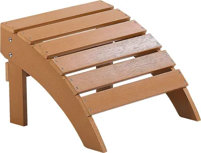 Produktbild von BELIANI Fußhocker für Gartenstuhl heller Holzfarbton Kunstholz Muskoka Adirondack Stil Balkon Terrasse Outdoor Garten Zubehör Möbel