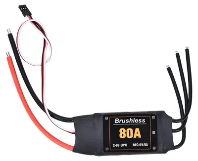 Produktbild von 80A bürstenloser ESC-Geschwindigkeitsregler, Batterie-Unterspannungsschutz, RC-Zubehör 2-6S