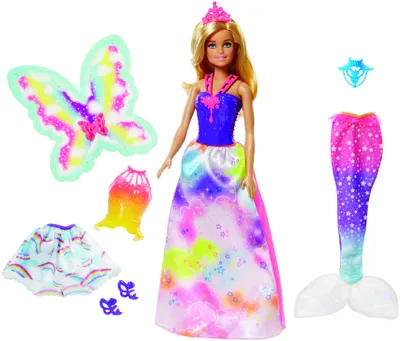 Image de Barbie Dreamtopia Royaume Arc-en-Ciel 3-en-1 Poupée Fantaisie Set Cadeau