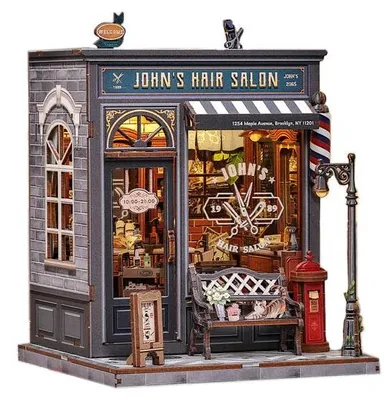Produktbild von Baukasten Cutebee John's Hair Salon CWGC215 Holz 16 x 16 x 19 cm