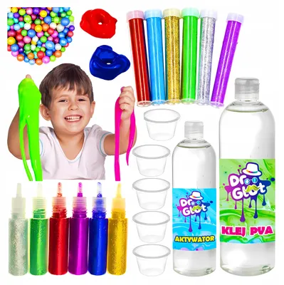 Zdjęcie produktu dla SLIME ZESTAW DO ROBIENIA GLUTÓW 7w1 kreatywny na prezent duży box gluty xxl