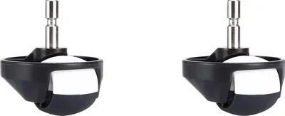Two identical robot vacuum cleaner front wheels are shown against a white background.