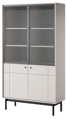 Produktbild von Masseno Vitrinenschrank GIAPPONESE 184,6 x 103,4 cm Modern Wohnzimmer Vitrine, Kaschmir