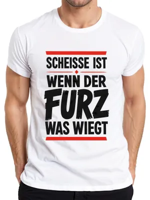 Productafbeelding van "Shit happens" - grappig statement, sarcastisch heren T-shirt, wit, maat L