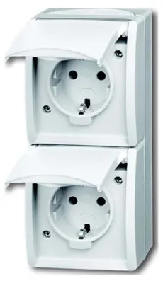Obrázok produktu pre Busch-Jaeger 20-02 EBW-54, CEE 7/3, 2P+E, Biela, IP44, 250 V, 16 A