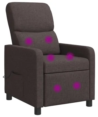 Immagine prodotto di Poltrona massaggiante relax, colore marrone scuro, rivestita in tessuto