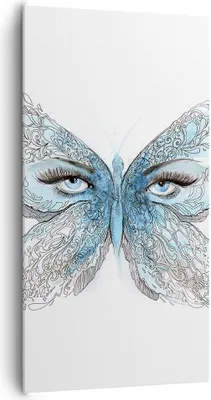 Produktbild von Bild auf Leinwand - Leinwandbild - Illustration Gesicht Schmetterling Wimper - 65x120cm - Wand Bild - Wanddeko - Leinwanddruck - Bilder - Kunstdruck - Leinwand bilder - Wandkunst - PA65x120-3026