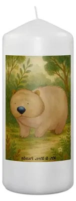 Produktbild von Wombat Design Kerze 19 x 8 cm - Geschenkidee mit Tiermotiven und Spruch