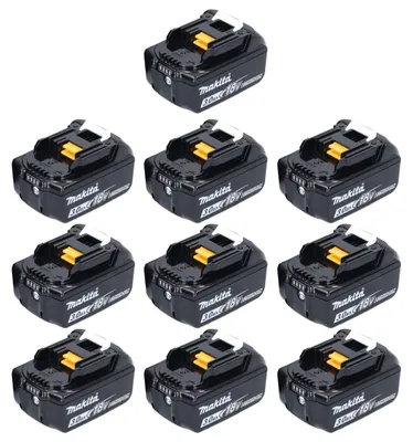Immagine prodotto di Set di batterie Makita 10x BL 1830 B 18 V 3,0 Ah / 3000 mAh Li-Ion ( 10x 197599-5 ) con display LED - originale, non copiato