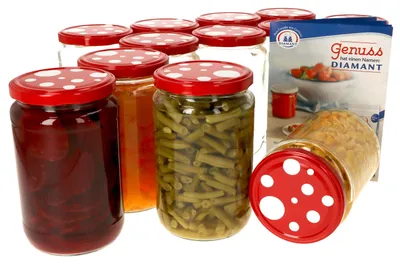 Obrázek produktu pro 12x zavařovací sklenice 720 ml s víčkem s dekorem muchomůrky Twist-Off TO 82 + brožura s recepty