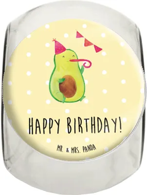 Produktbild von Mr. & Mrs. Panda Süßigkeiten Glas Avocado Geburtstag XL 2000ml - Gelb Pastell - Geschenk, Dekoglas, Party, Happy Birthday, Feier, Vorratsglas, Alles Gute, Teedose