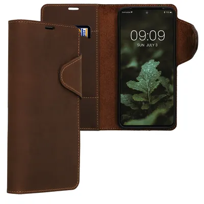 Produktbild von kalibri Hülle kompatibel mit Google Pixel 8 Pro - Leder Handyhülle Handy Case Cover - Schutzhülle in Braun