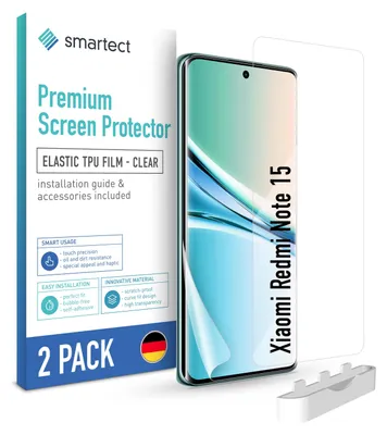 Produktbild von 2x TPU Schutzfolie Klar für Xiaomi Redmi Note 15 Displayschutz Panzerfolie Folie