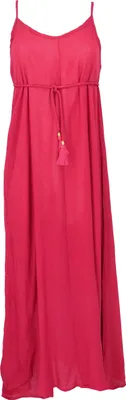 Produktbild von Boho Sommerkleid mit Schnürung im Rücken, Maxikleid, Strandkleid - Weinrot, Damen, Viskose, Kleider