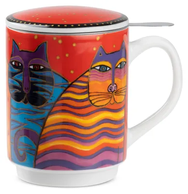 Zdjęcie produktu dla Gilde Tasse / Becher, "Fantastic Felines", Porzellan, rot, VE 3, H. 12 cm, D. 8 cm 81382