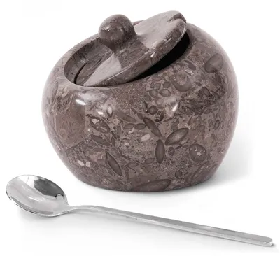Salzbonbon Apfel-Design mit Löffel schwarz 4 x 4