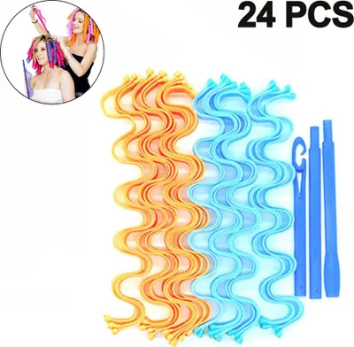 Produktbild von Magic Lockenwickler Curler über Nacht Locken - Lockenwickler Curlers zum Schlafen Hair StylingBlauorange