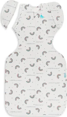 Zdjęcie produktu dla Love to Dream™ Swaddle Up™ – śpiworek przejściowy, biały z motywem tęczowego snu, 1,0 T, rozmiar średni (6–8,5 kg)