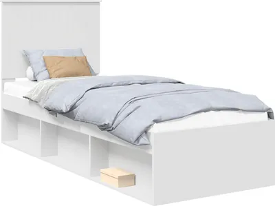 Obrázok produktu pre vidaXL Rám postele s čelom biely 75 x 190 cm z masívneho borovicového dreva
