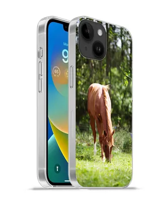 Produktbild von MuchoWow® Handyhülle Schutzhülle Hülle für Apple iPhone 14 - Softcase Pferd - Blumen - Licht Silikon Softcase Handy Hülle - Mobiltelefonhülle
