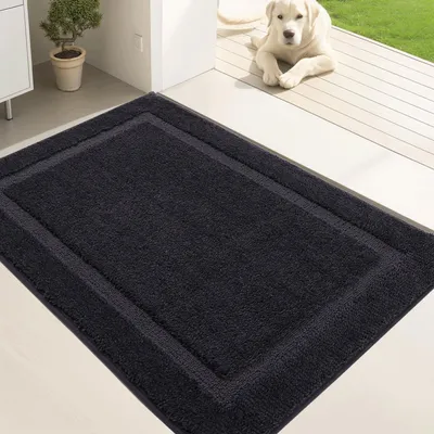 Obrázok produktu pre Umývateľná podložka pred dvere – protišmyková a absorpčná – 80 x 120 cm – čierna