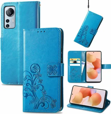 Productafbeelding van König Design hoesje, compatibel met Xiaomi 12 Lite, kunstleren telefoonhoesje - telefoonhoesje, blauw