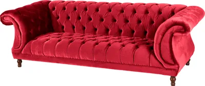 Produktbild von Max Winzer Sofa 3-Sitzer Ivette - Samtvelours rot - Maße: 253 x 100 x 80 cm