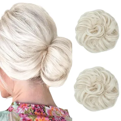 Produktbild von Künstliche Haare Dutt-Aufsteckkamm Synthetik Blond 2 Stück