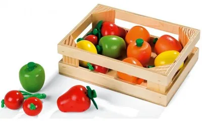 Image de Cagette de 12 fruits en bois - janod - 05610 - jeu imitation marchande