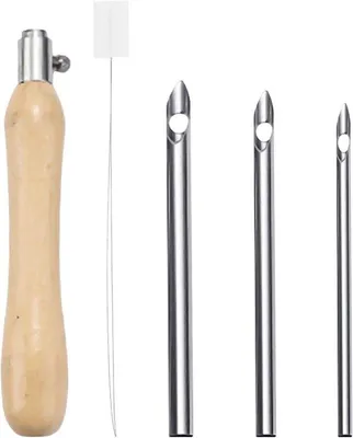 Produktbild von Famanu Stanznadelset für Handarbeiten - inklusive Nadeleinfädler