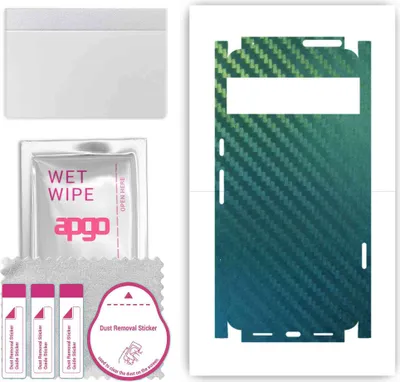 Produktbild von apgo Rückseite + Seiten Schutzfolie, Skin, kompatibel mit Google Pixel 8 Pro, Hinten Displayschutzfolie aus Vinylfolie, kratzfest, einfache Montage - Kohlenstoff-Chamäleon CAKA1