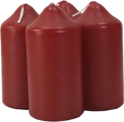 Produktbild von Kerzenset 4er ca. 4,5 x 9 cm Rot, Grau oder Weiß Stumpenkerzen