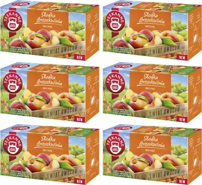 Produktbild von Teekanne Pfirsich Tee 6x 20 Teebeutel - Süße Früchtetee Mischung mit Stevia