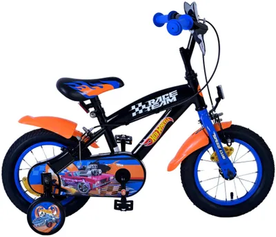 Produktbild von Hot Wheels Kinderfahrrad - Jungen - 12 Zoll - Schwarz Orange Blau - Zwei Handbremsen