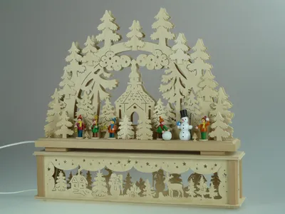 Produktbild von Original Erzgebirgischer Marken Schwibbogen Lichterbogen 50 x 43 cm K50-3_138
