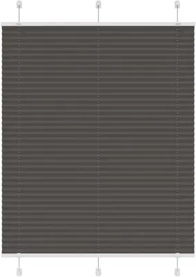 Produktbild von Schwarzes Plissee 105x100 cm aus Polyester, Stoffbreite 104,4 cm – Sicht- und Sonnenschutz für Wohnzimmer, Schlafzimmer und Büro